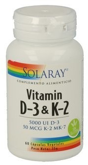 Solaray Vitamin D3 + K2 60 (60 Tabs)