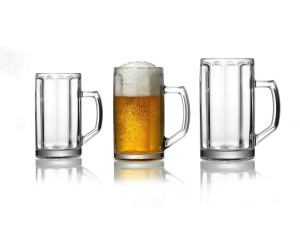 Duckstein Bier Beer Halbe-Glas Bierkrug Henkel Silberrand 0,5l Edel Schick NEU