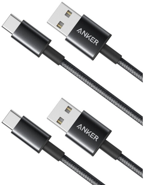 Anker Nylon USB-C auf USB-A Kabel (2 Stk) 0,9 m schwarz