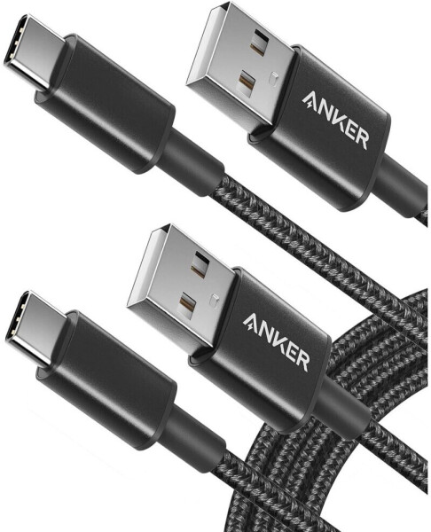 Anker Nylon USB-C auf USB-A Kabel (2 Stk) 1,8 m schwarz
