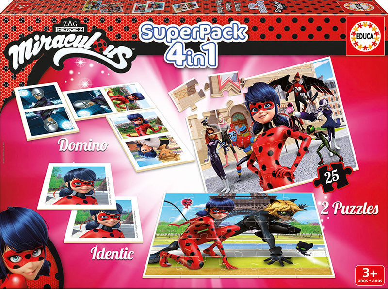 Educa Borrás Miraculous Lady Bug Super Pack 4 in 1 (17259)
