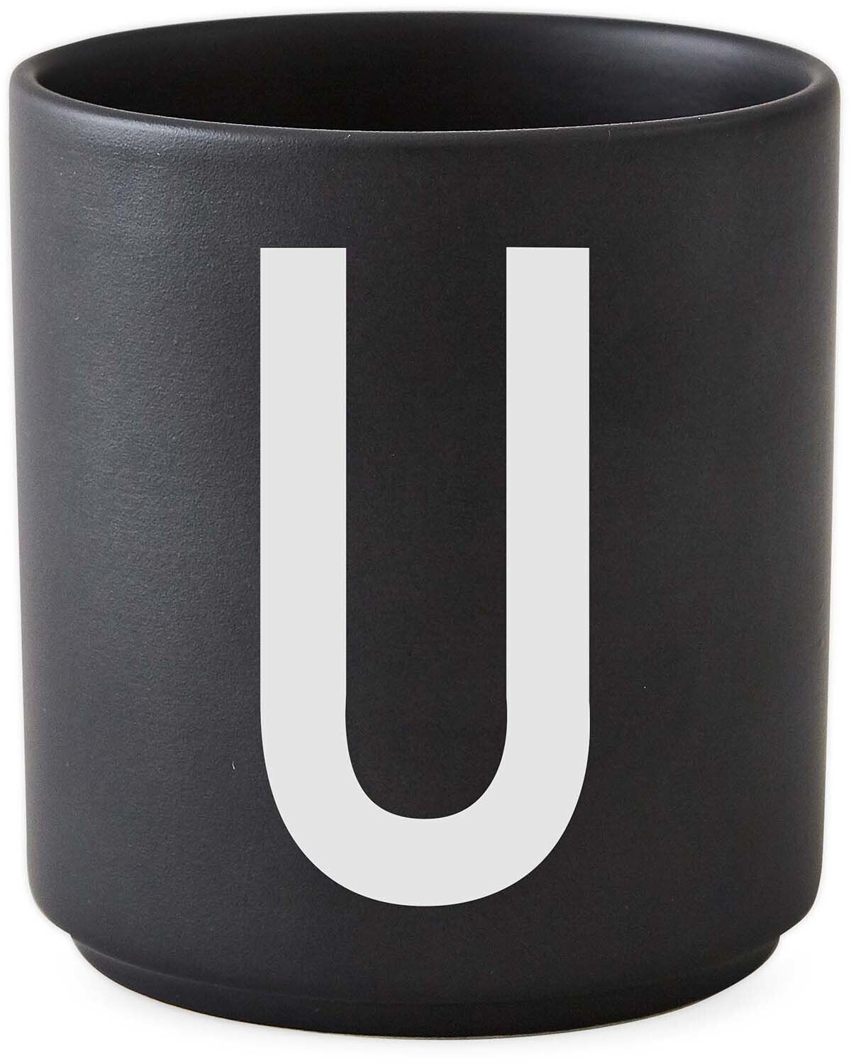 Design Letters AJ Mug Porcelain Black U Design Letters black / white