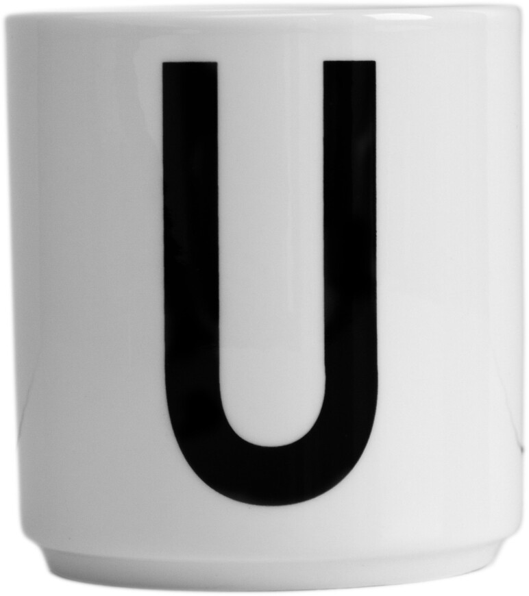 Design Letters AJ letters mug porcelain U Design Letters white / black