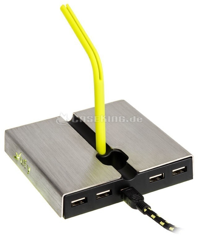 Photos - Card Reader / USB Hub Cherry XTRFY  XTRFY 4 Port Bungee USB 2.0 Hub  (XG-B1-LED)