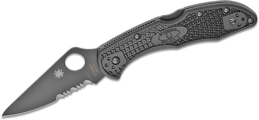 Spyderco Delica 4 (combo edge, black blade, frn, black)