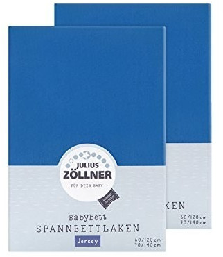 Julius Zöllner Fitted Sheets Jersey 2-Pack 60/120-70/140 Royal Blue