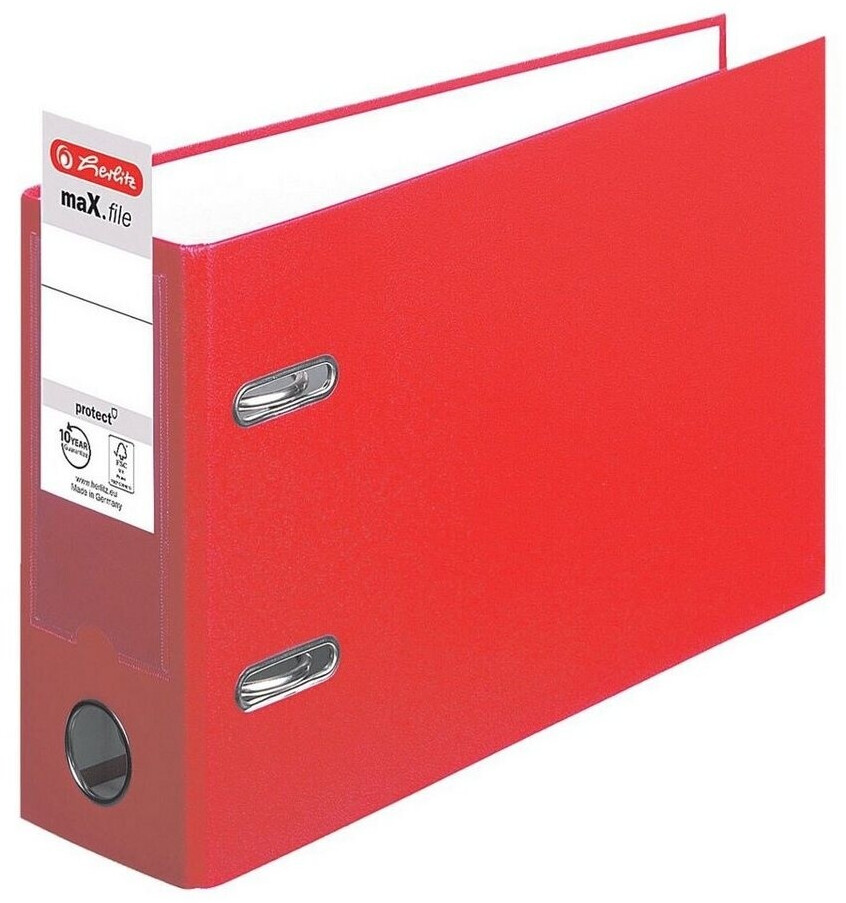 Raccoglitore Ad Anelli Herlitz Max.File Protect A5 - 8 Cm, Rosso, Con Meccanismo A Leva - Foto 4