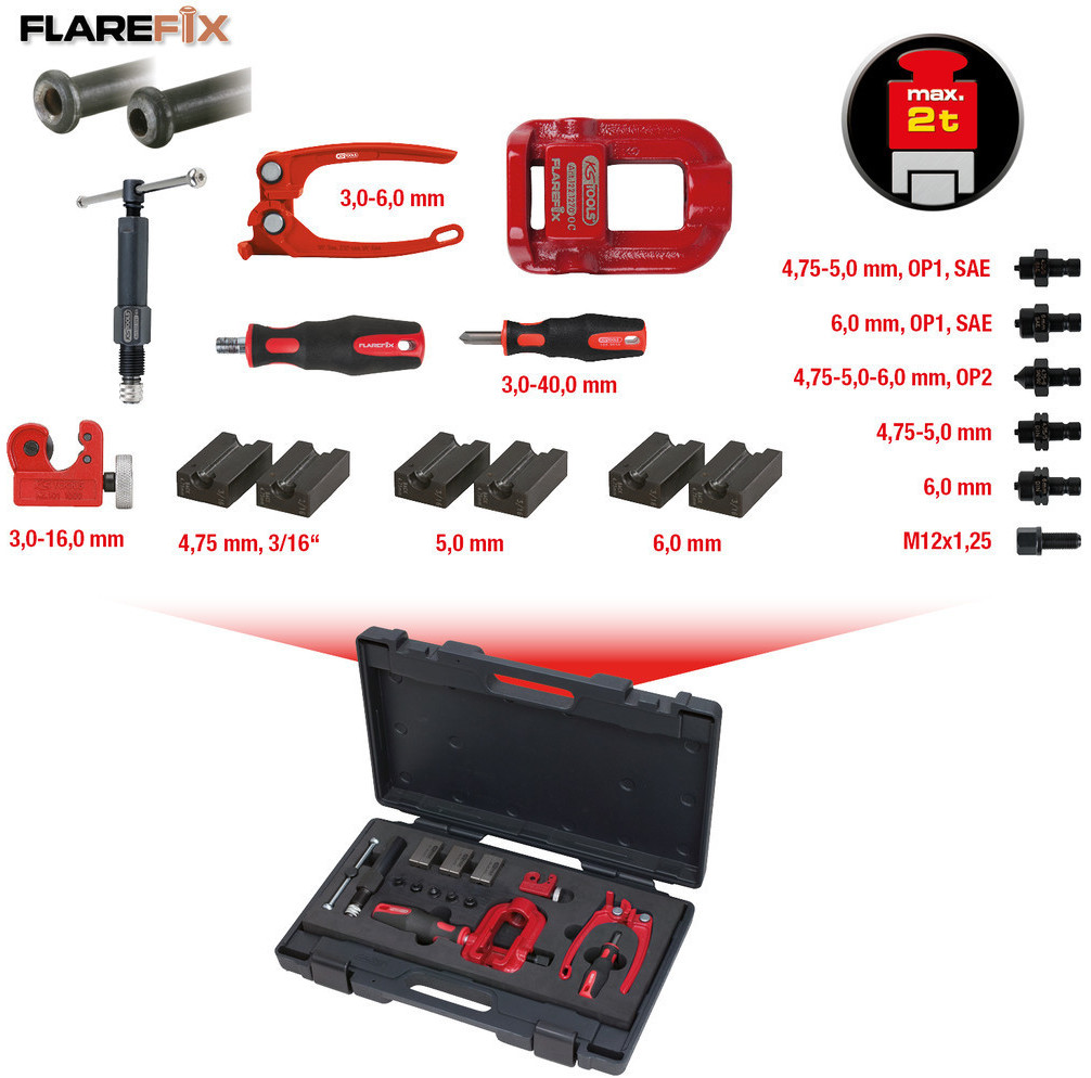 KS Tools FLAREFIX 1 Universal-Bremsleitungs-Bördelgerät-Satz mit