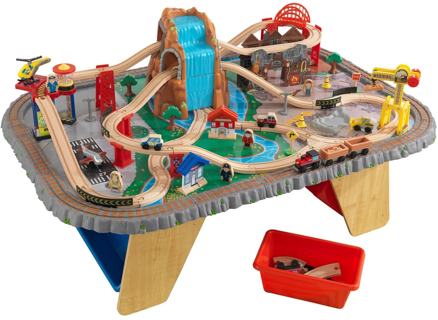 KidKraft Ensemble train et table en bois Waterfall Junction