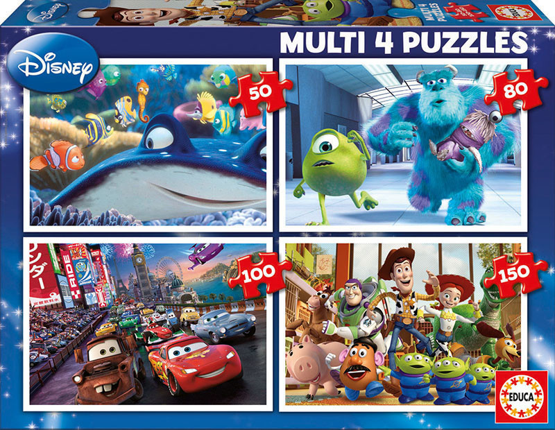 Educa Borrás Multi 4 Puzzles Pixar (50 + 80 + 100 +150 pièces)