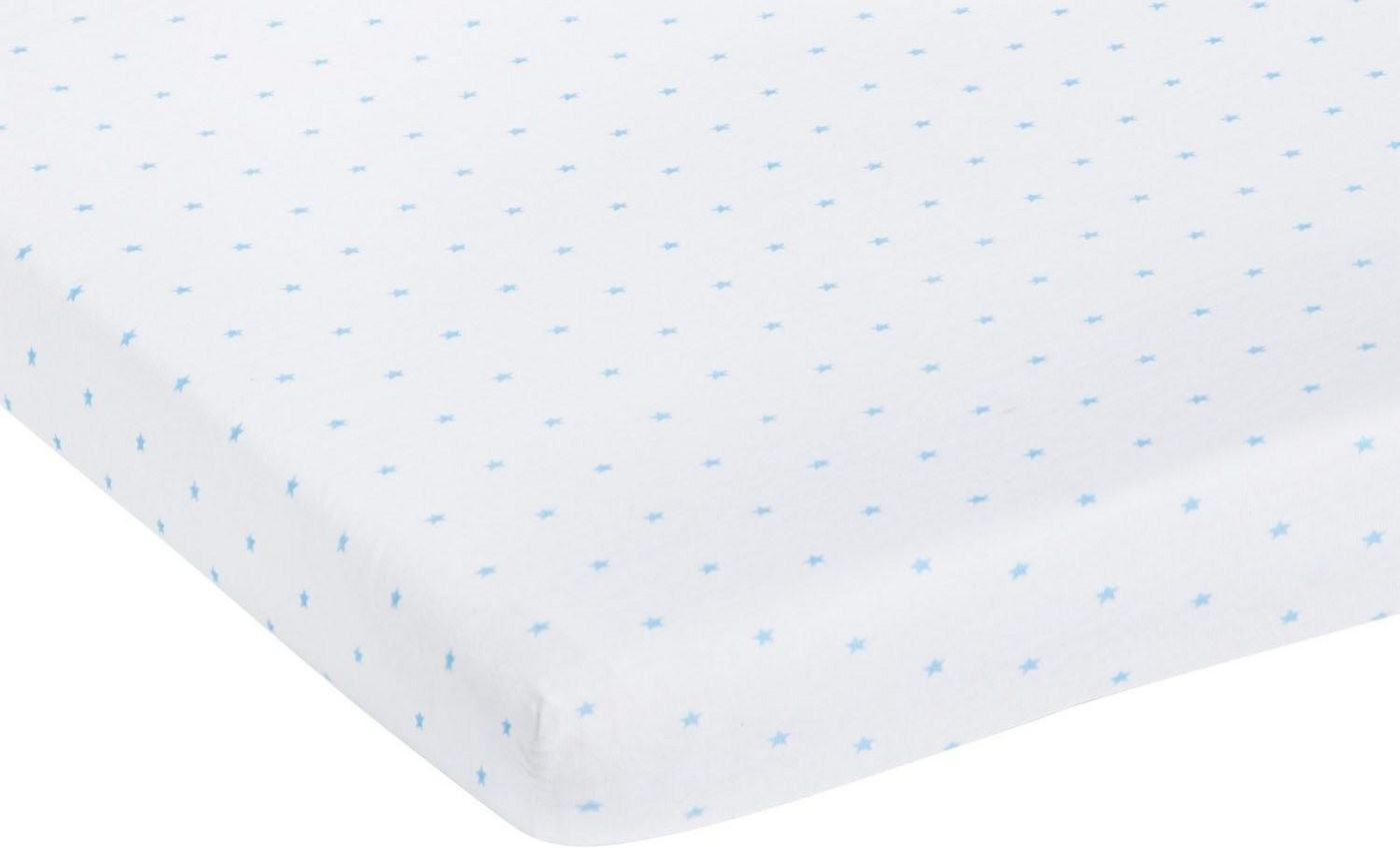 Pinolino Cradle Fitted Sheet Jersey 2-Pack - Little Stars Light Blue