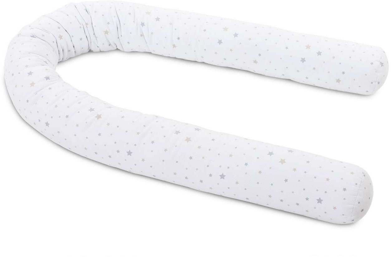 Babybay Cot Bumper Snake Piqué - white Star Mix beige blue