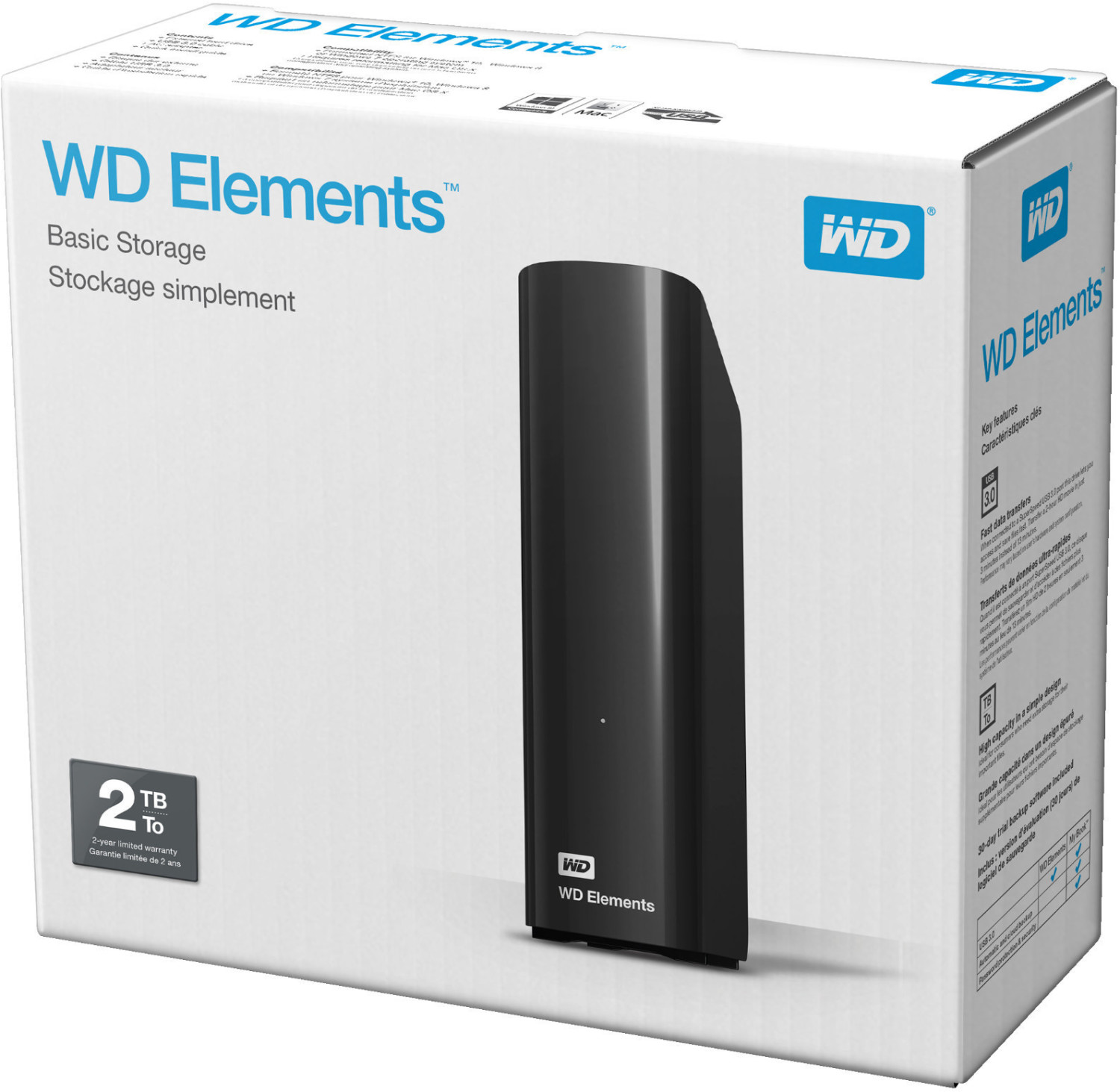 Western Digital Disque dur Externe 1To – WD Elements™ – USB 3.0