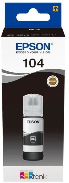 Cartridge Epson 104 [Epson EcoTank ET 2721] Brand: ORIGINAL Original  number: 104 / C13T00P140 Colour: black Capacity: 4,500 copies