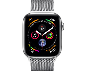 Apple Watch Series 4 GPS + Cellular 40mm silber Edelstahl Armband Milanaise silber
