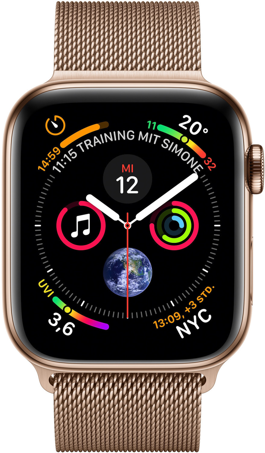 Apple Watch Series 4 GPS + Cellular 40 mm acier inoxydable or boucle milanaise or