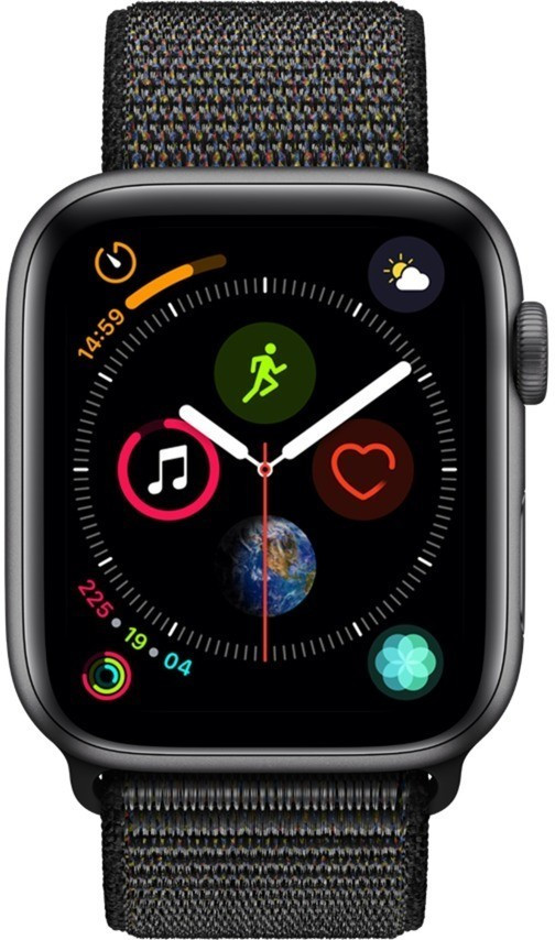 Apple Watch Series 4 GPS + Cellular 40 mm aluminium gris sidéral boucle sport noir