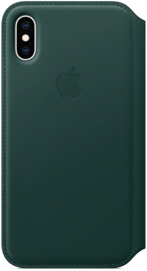 Apple Étui folio cuir (iPhone XS) vert forêt