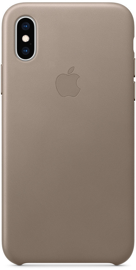 Apple Coque cuir (iPhone XS) taupe