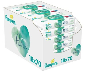 Pampers Aqua Pure Feuchttücher Bio-Baumwolle Alkoholfrei 18x48 Stück 18er Pack 