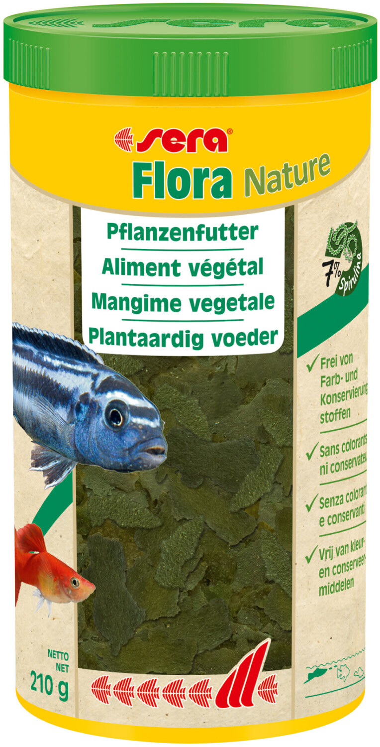 Sera 250 Grams, Herbal Flake Fish Food Nature Flora, Spirulina