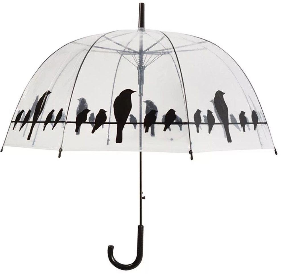 Esschert Parapluie transparent oiseaux sur un fil