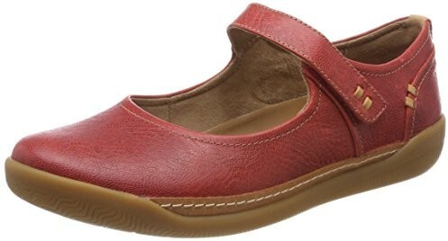 Clarks Un Haven Strap red leather