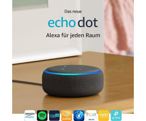 Anthrazit Stoff Intelligenter Lautsprecher mit Alexa 3. Gen Amazon Echo Dot 
