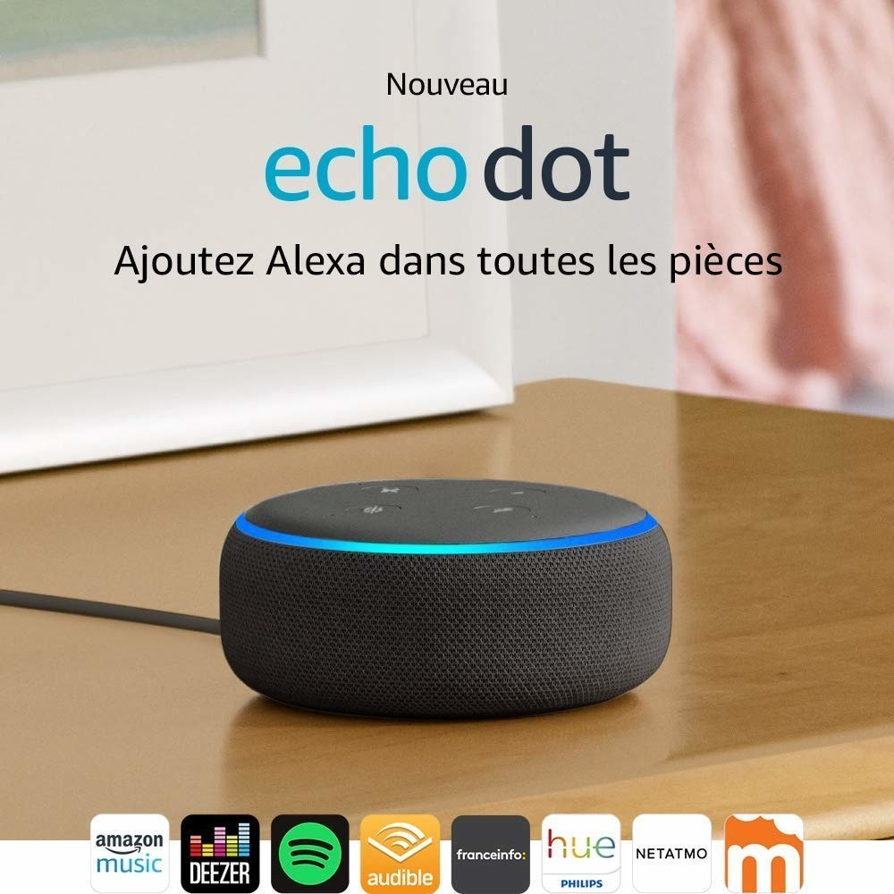 SOLDES 2024 : Nouvel Echo Dot (5e génération, modèle 2022) Enceinte  connectée avec Alexa Anthracite pas cher