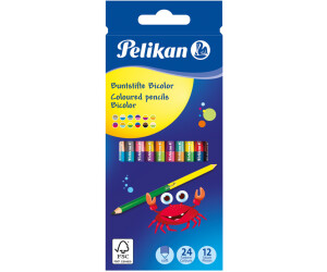 12 Pelikan Buntstifte /"Bicolor/" 12 Stifte mit 24 verschiedenen Farben