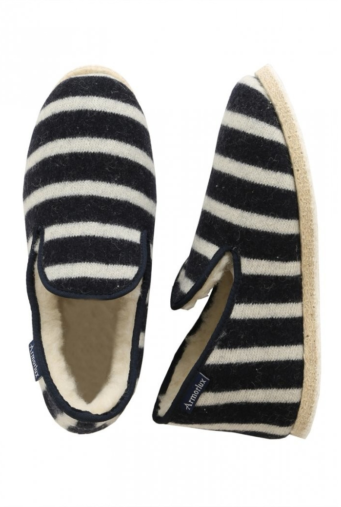 Armor-Lux Chaussons rayés en laine