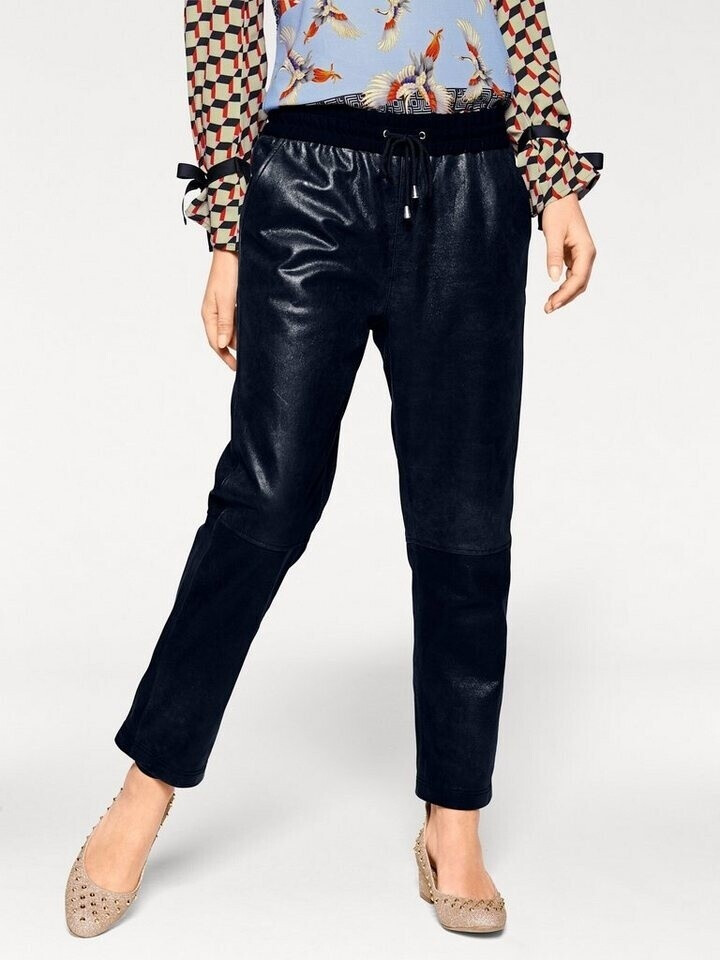 Heine Leather Joggpants navy