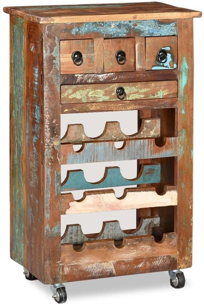VidaXL Wine Rack for 9 Bottles made of Solid Recycled Wood (244833)
