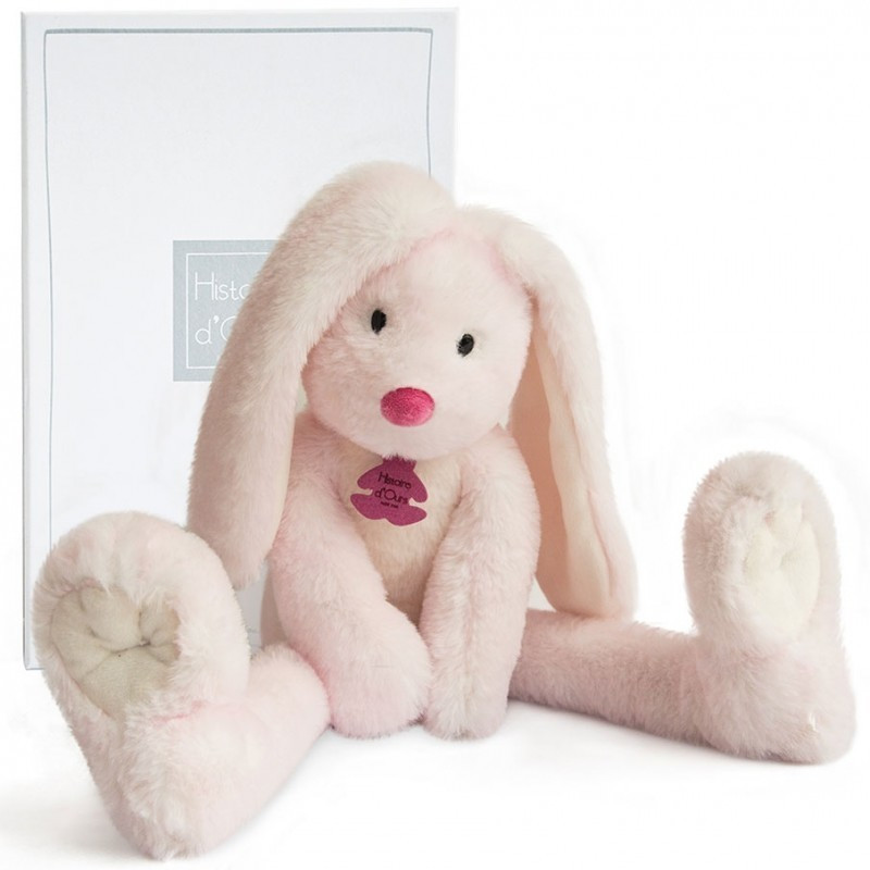 Histoire d'Ours Fluffy lapin longues jambes rose 38 cm