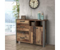 Kommode Anrichte Sideboard Bristol 22 XL Alteiche Weiß Edelglanz B.80cm T.50cm