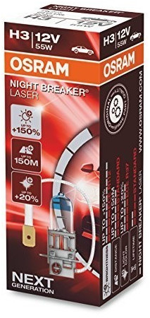 Auto-Lampen-Discount - H7 Lampen und mehr günstig kaufen - 2er Set OSRAM  Glühlampe H3 Night Breaker Laser +150% 12V 55W 64151NL