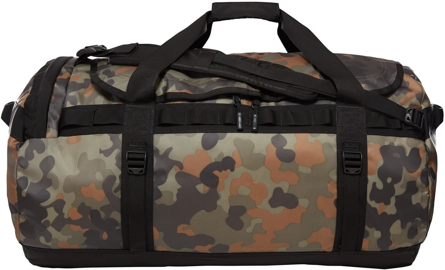 The North Face Base Camp Duffel L new taupe green macrofleck camo print ...