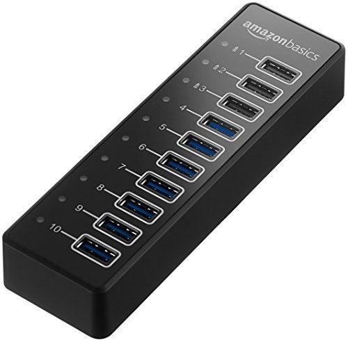 AmazonBasics 10 Port USB 3.0-C Hub black