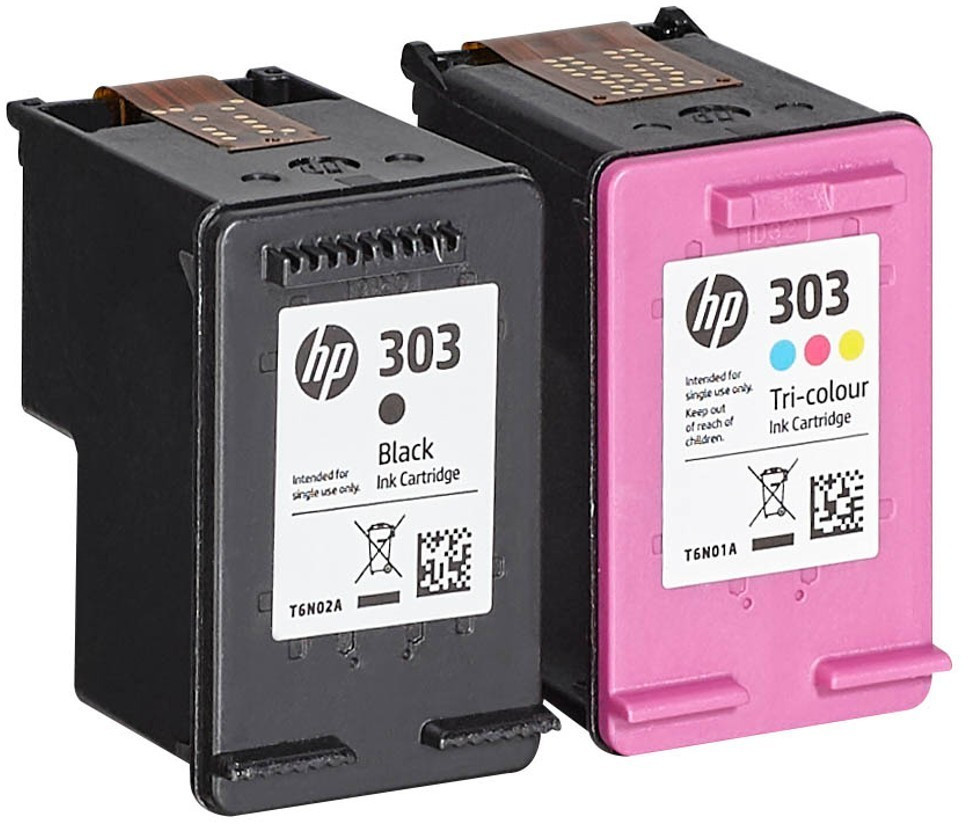 HP 303 - pack de 2 + papier photo - noir et 3 couleurs - cartouche