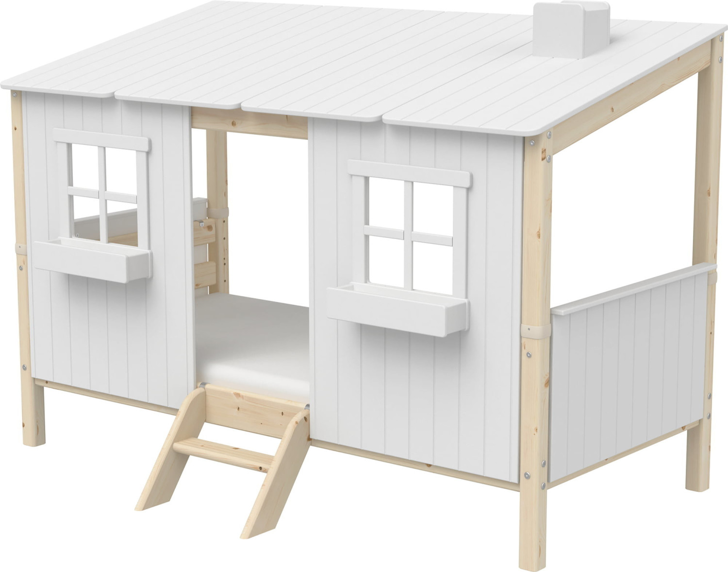 Flexa Einzelbett mit 1/1 ClassicHaus & kurzer Leiter (90