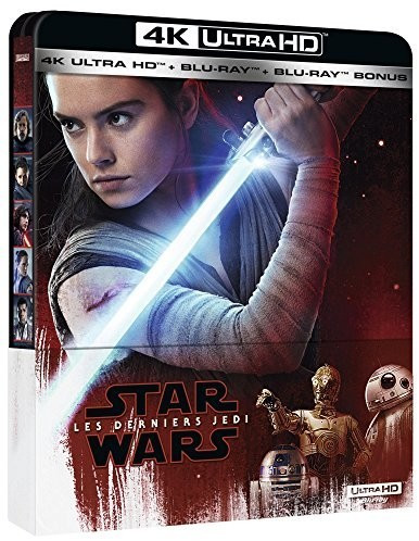 Star Wars : Les Derniers Jedi - Steelbook UHD 4K + Blu-ray 2D + Blu-ray Bonus [4K Ultra HD + Blu-ray + Blu-ray bonus - Édition boîtier SteelBook]