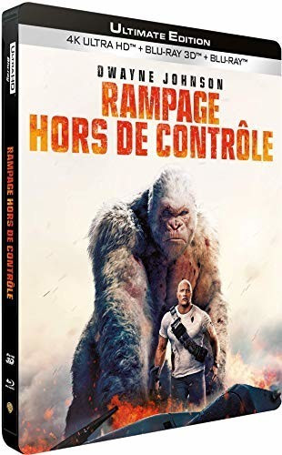 Rampage - Hors de Contrôle - Edition Limitée Steelbook BluRay 4K Ultra HD + 3D [Ultimate Edition - 4K Ultra HD + Blu-ray 3D + Blu-ray + Copie Digitale - Boîtier SteelBook]