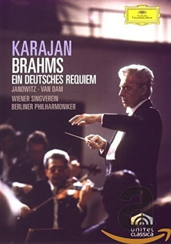 Johannes Brahms - Ein deutsches Requiem (Un Requiem allemand) / Karajan, Janowitz, van Dam, Berlin Phil. [Import italien] [DVD]