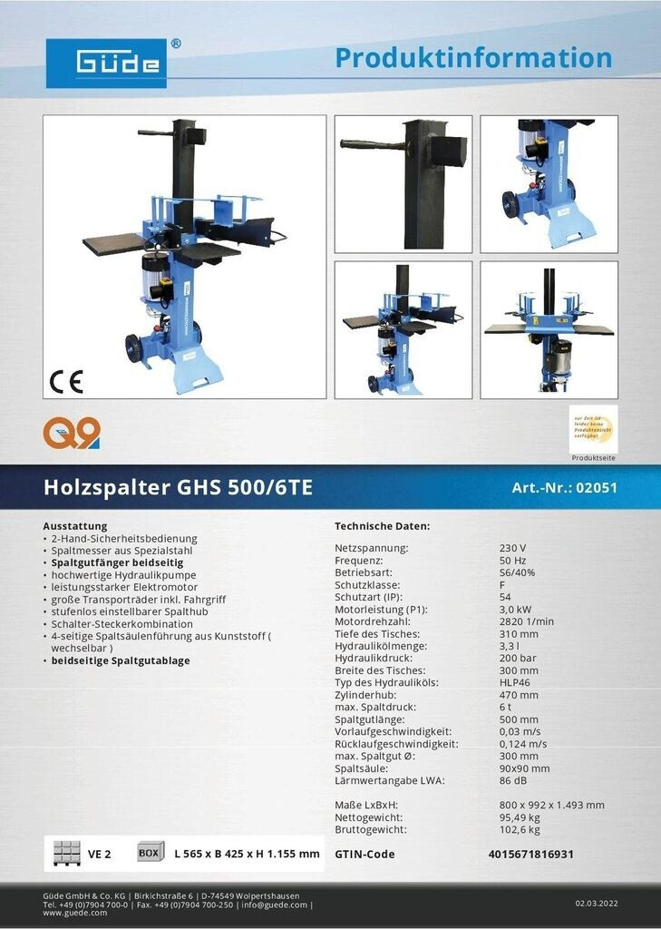 Güde Güde GHS 500/6TE (230V) - view 6