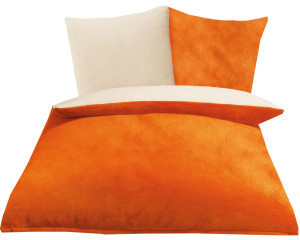 Gözze Cashmere-Feeling 80x80+135x200cm orange/white