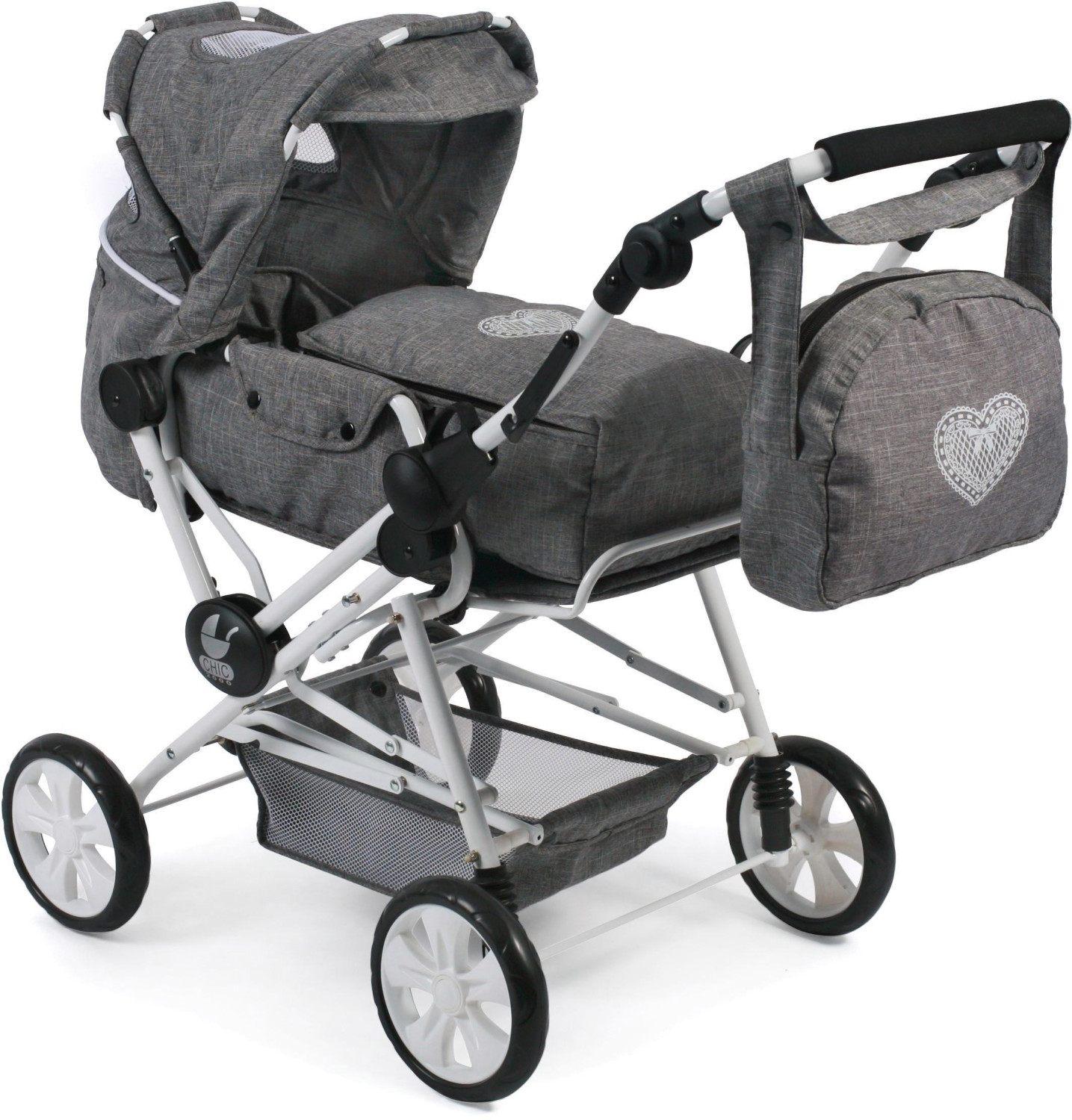 Passeggino Doppio Per Bambole Bayer Chic - Tandem Con Sedili Regolabili E Rimovibili, Per Bambole Fino A 50 Cm, Per Bambini 3-7 Anni
