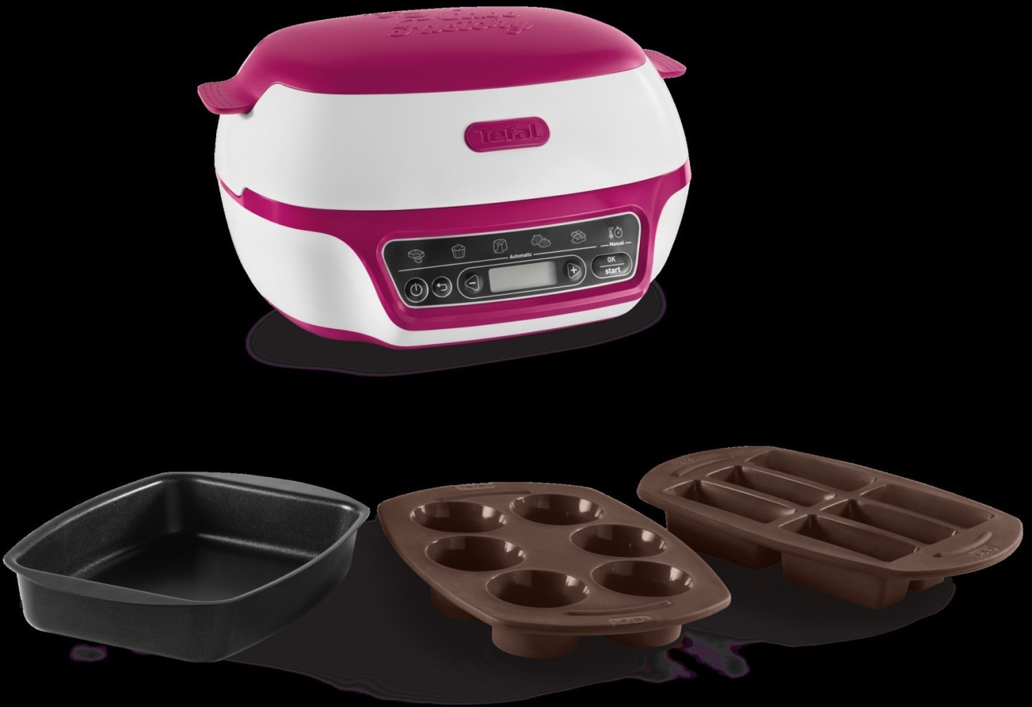 Tefal Cake Factory Machine Intelligente à gâteaux, Appareil, Cuisson,  Conviviale, Pâtisserie, Machine à pain, Muffins, 4 Moules inclus, 5  Programmes
