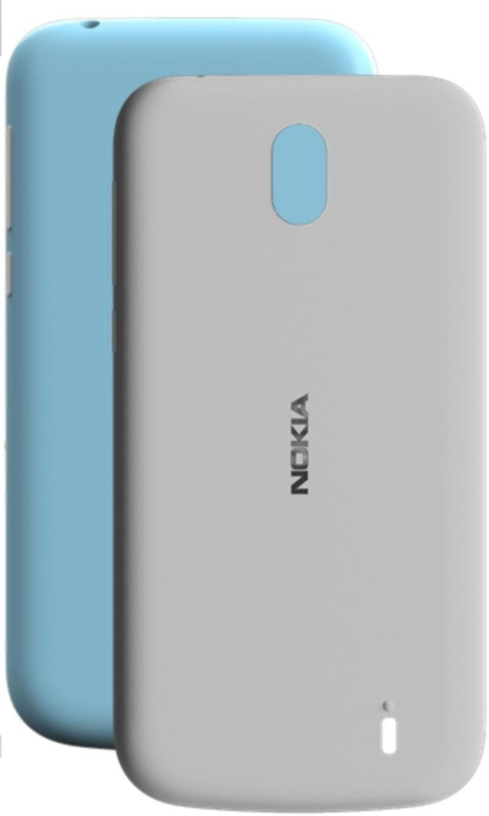 Nokia X-Press on Cover Dual Pack (Nokia 1) azure & grey