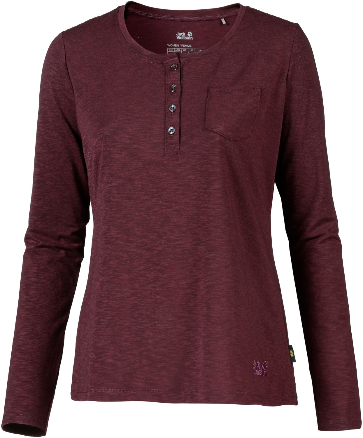 Jack Wolfskin Winter Travel Henley Women burgundy