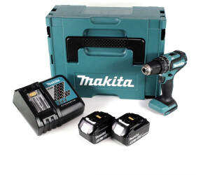 Makita DHP485RTJ - Trapano avvitatore a percussione 18V, Kit batterie a  scelta + Valigetta rigida